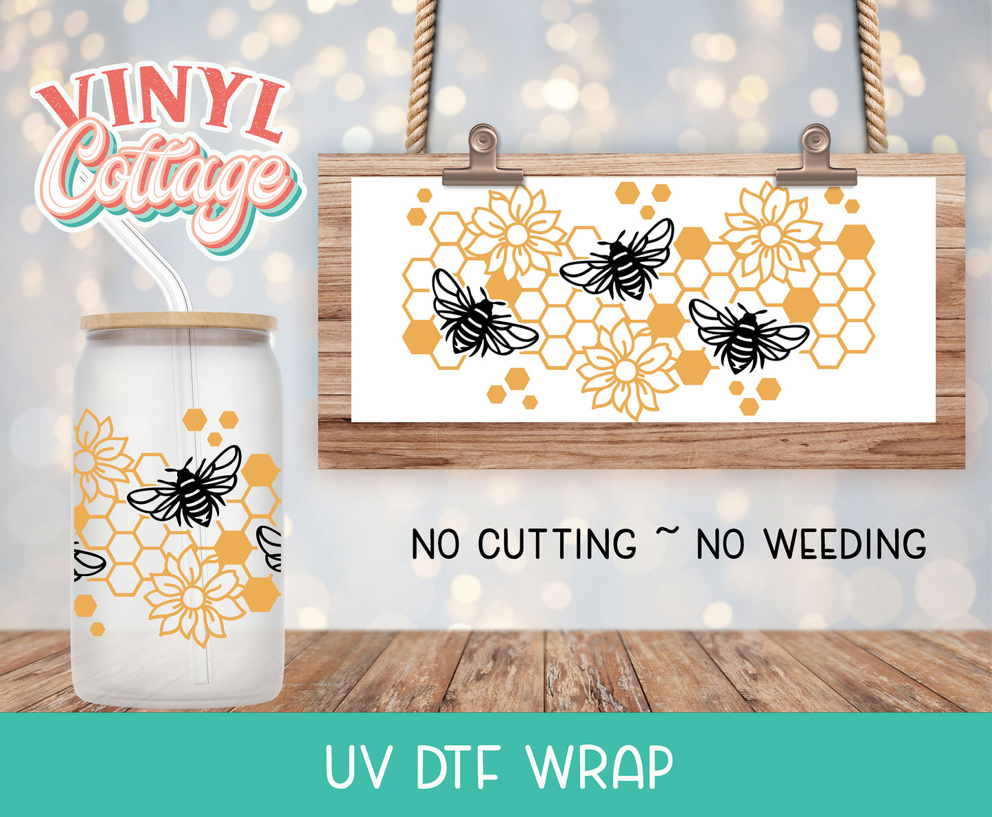 03UV Bees ~ UV DTF Wrap