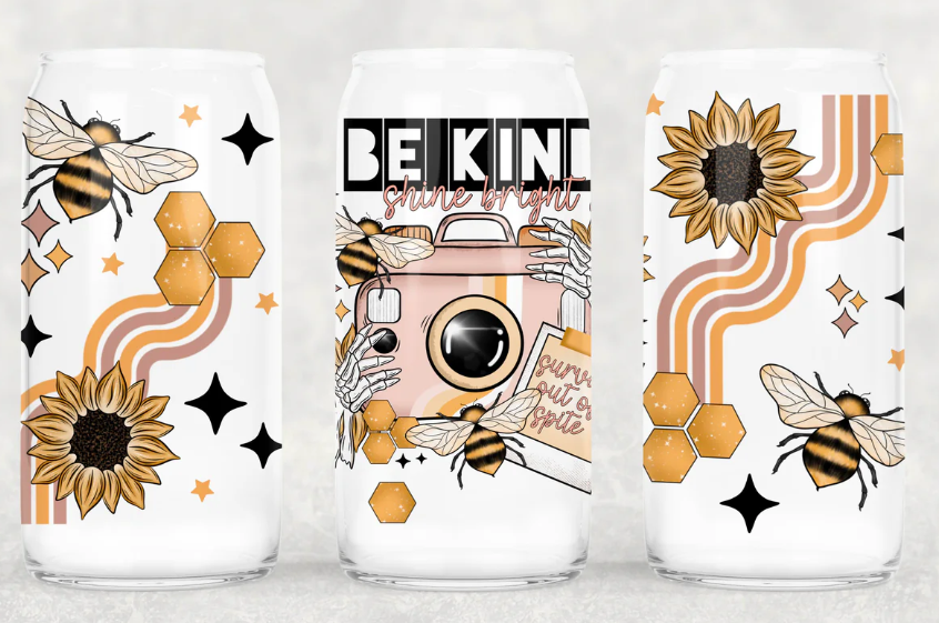 105UV ~ UV DTF Wrap ~ Bee Kind Shine Bright