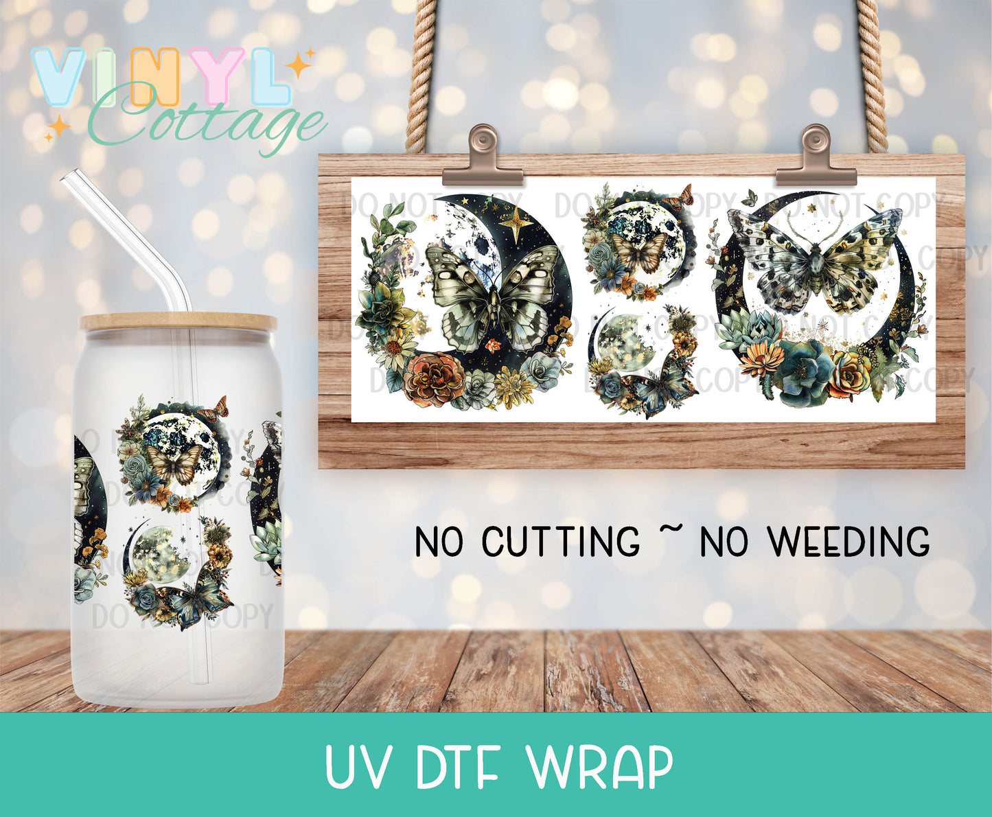 121UV ~ UV DTF Wrap ~ Butterfly Moon
