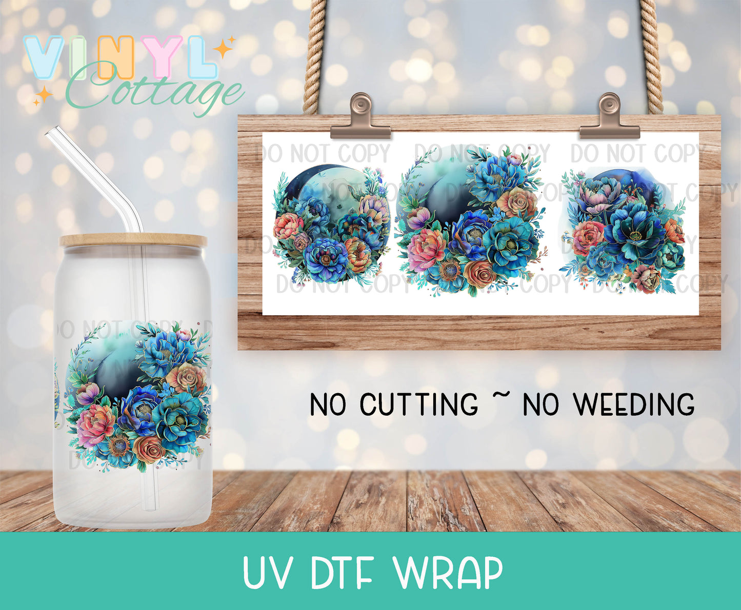 123UV ~ UV DTF Wrap ~ Cacti Floral