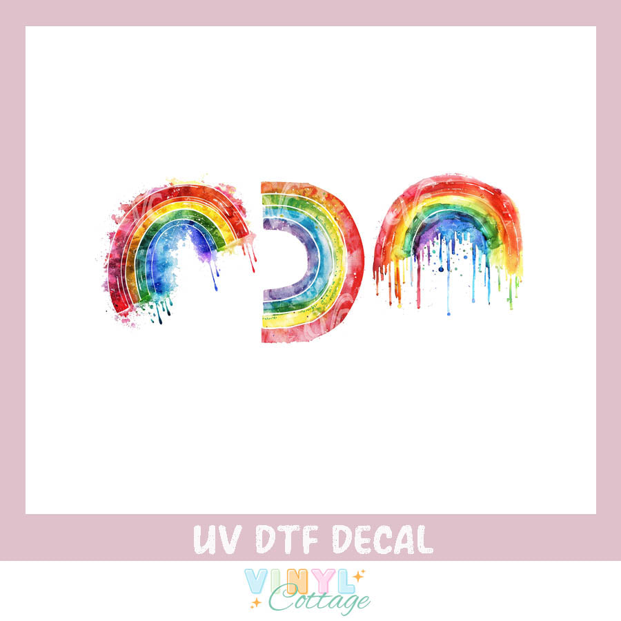 124UV ~ UV DTF Decal Trio ~ Rainbow Trio