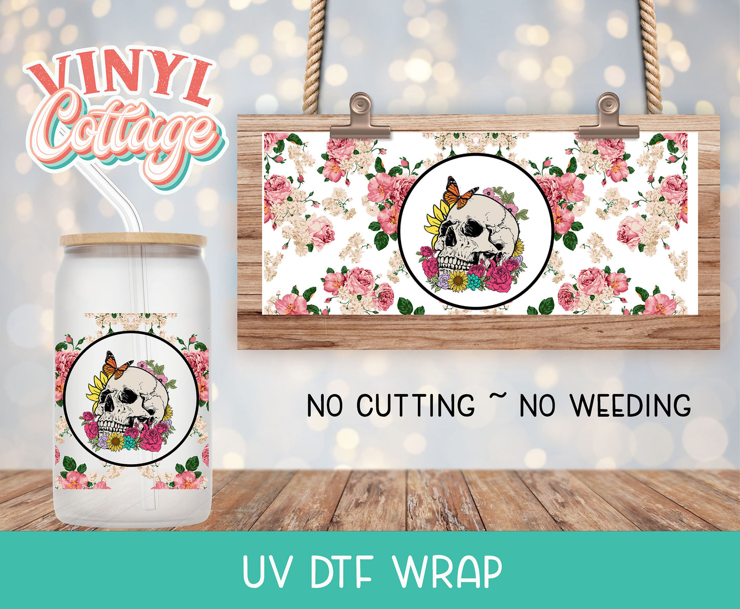 13UV Rose Skellie ~ UV DTF Wrap