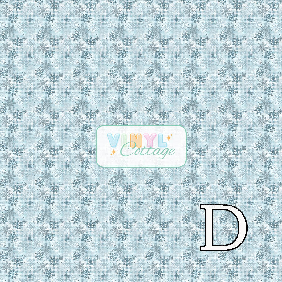 Blue Plaid Snowflakes ~ 1418