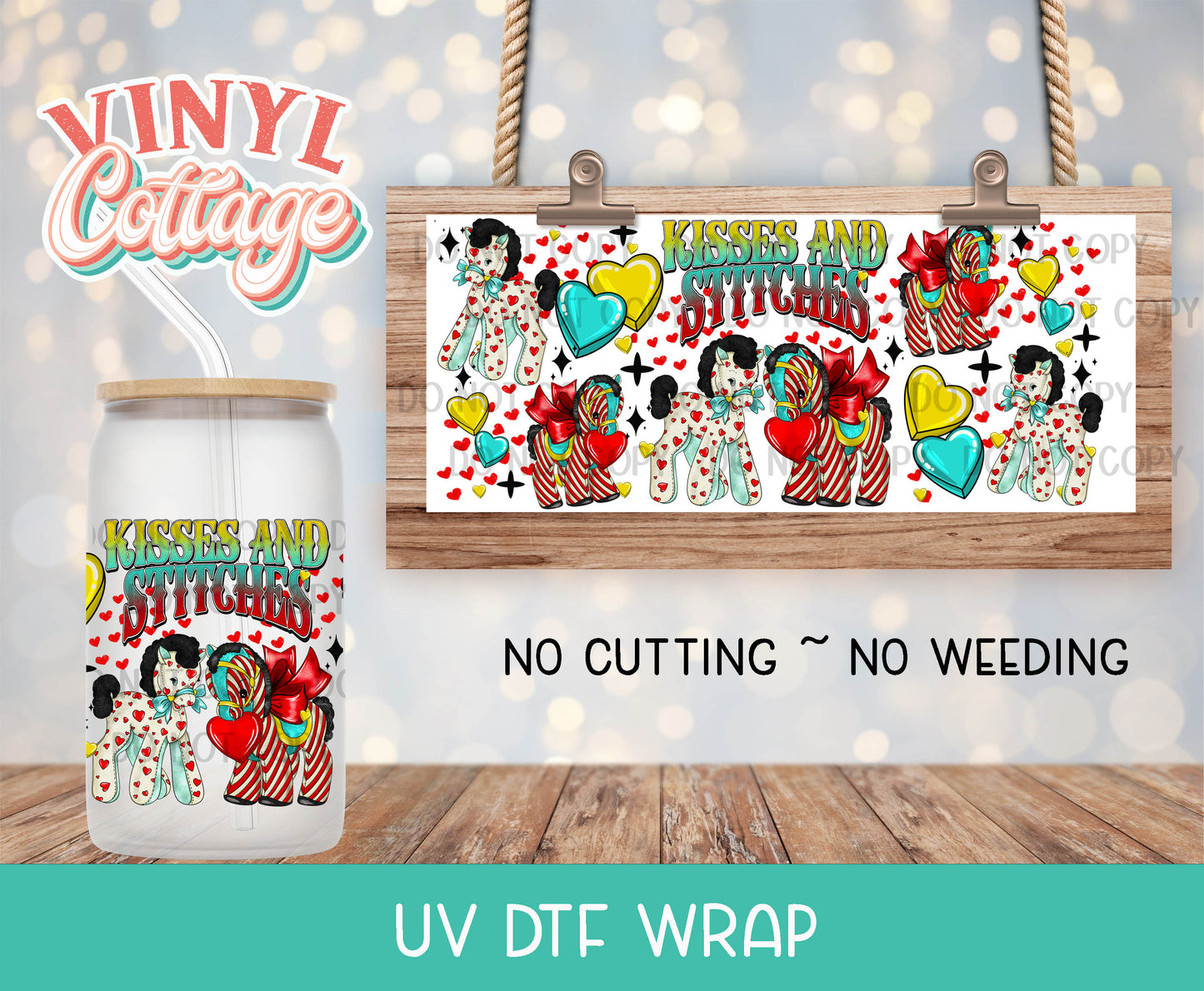 79UV ~ UV DTF Wrap ~ Kisses and Stitches