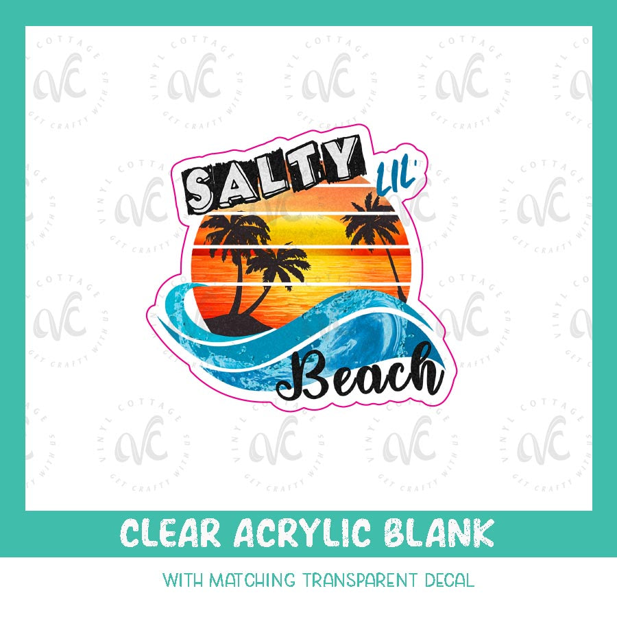 AD02 ~ Salty Lil Beach ~ UV DTF Acrylic Decal Set
