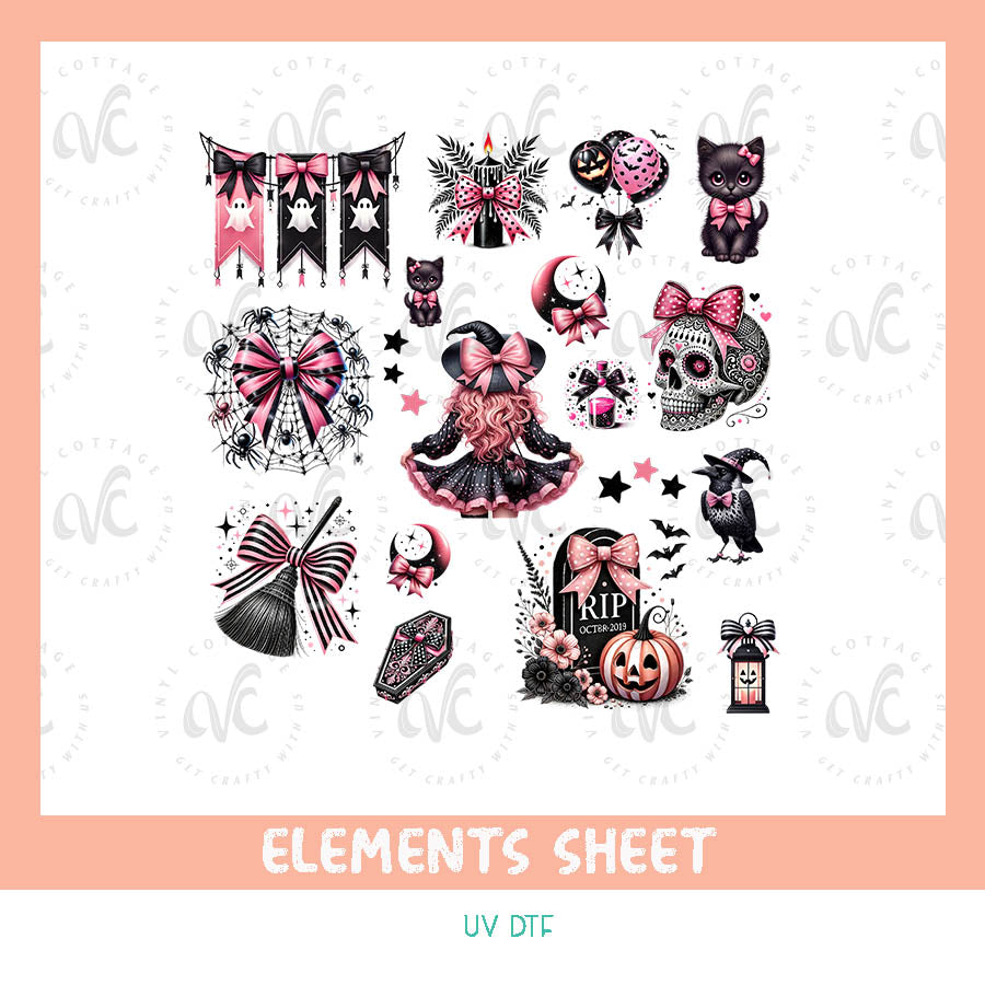EL65 ~ Spooky Cute ~ UV DTF Element Sheet