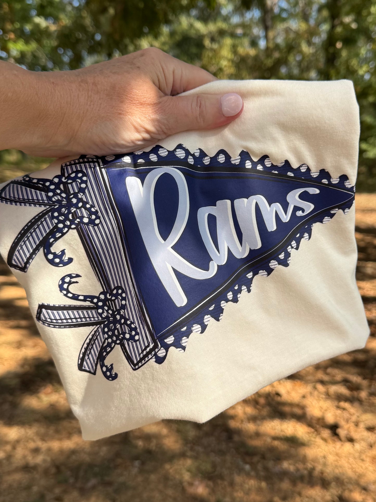 Rams Navy Prepster Pennant ~ 25SAG ~ DTF Transfer