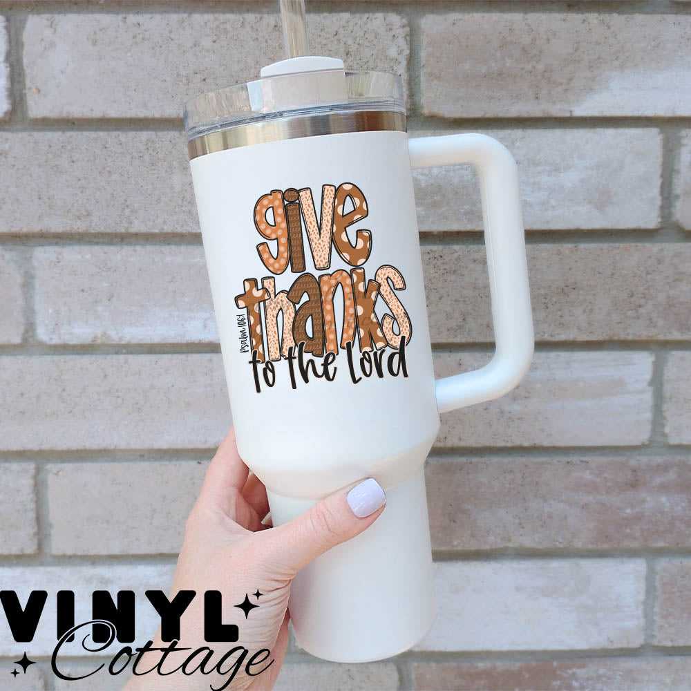 Fall and Halloween ~ Give Thanks ~ UV DTF DECAL