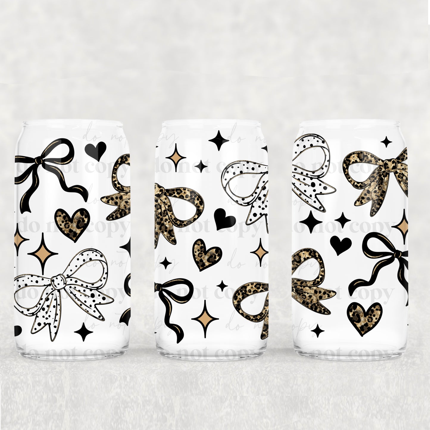 165UV ~ UV DTF Wrap ~ 25CSC09 ~ Cheetah Bows