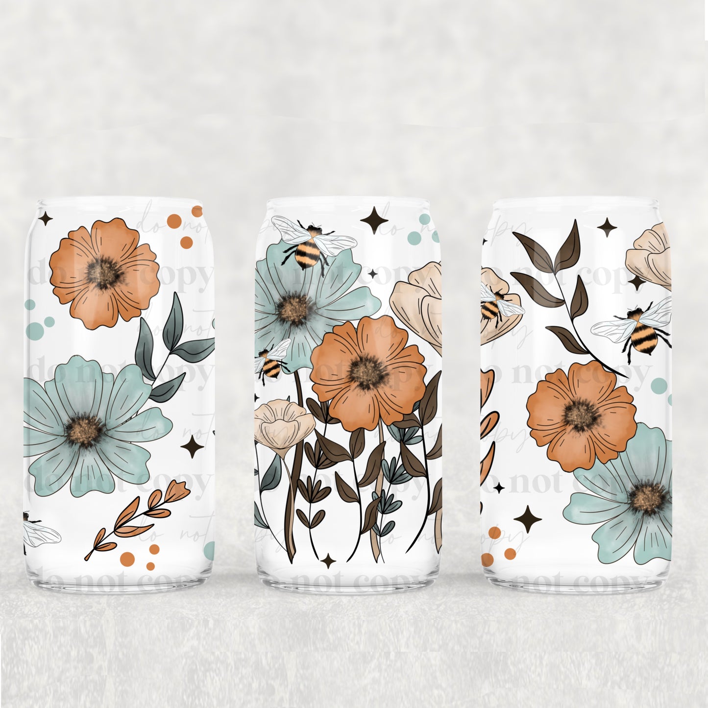 174UV ~ UV DTF Wrap ~ 26CSC02 ~ Bee Floral