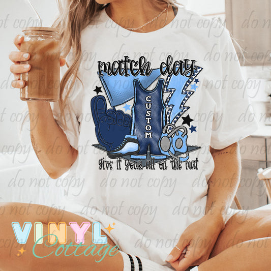 Match Day Navy and Columbia Blue Adult TShirt