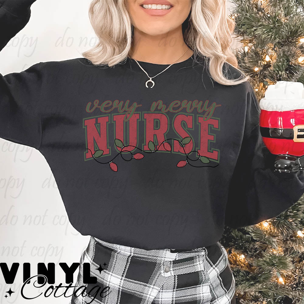 Very Merry Nurse ~ DTF Transfer