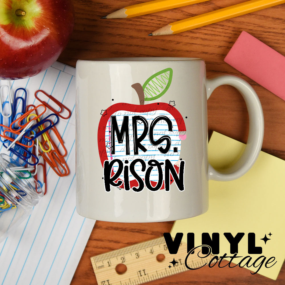 Ms and Mrs Apple Frame ~ Customized ~ UV DTF Decal