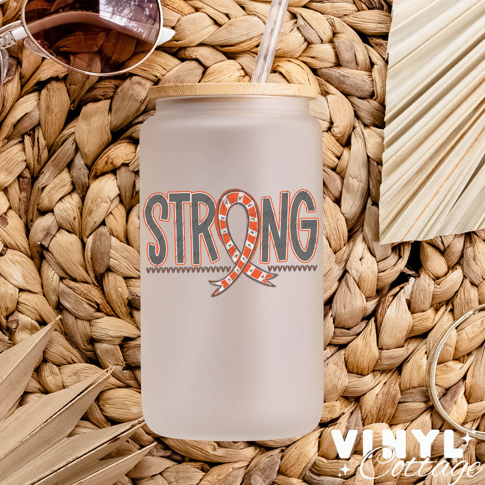 Strong Ribbon ~ Orange ~ UV DTF DECAL