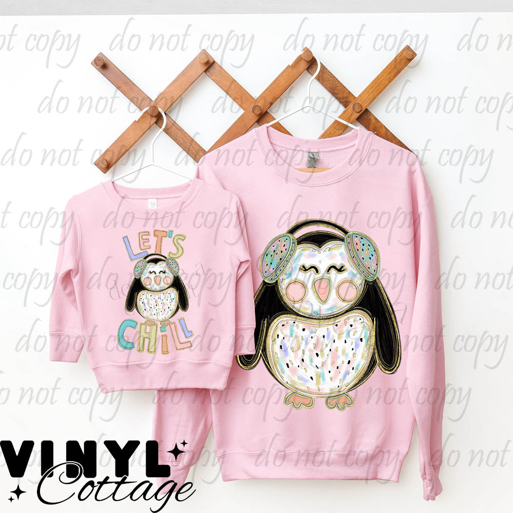 Pastel Penguin ~ DTF Transfer