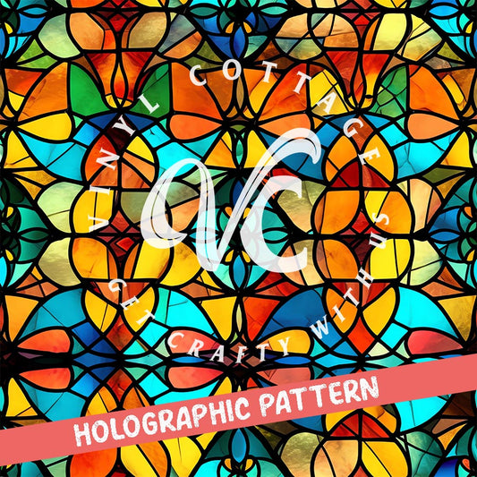 Stained Glass ~ Holographic Vinyl ~ HG40