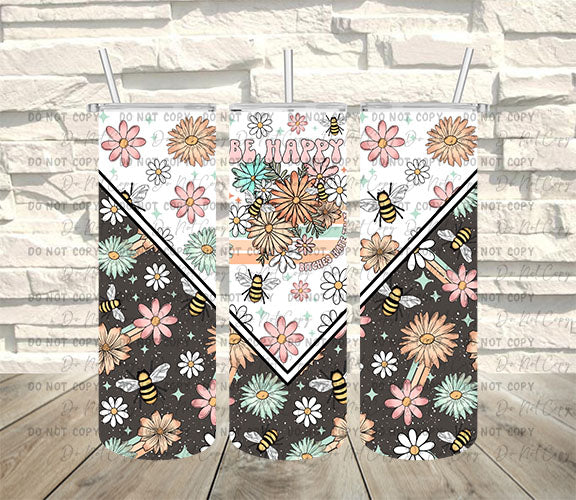 Be Happy Daisy ~ Tumbler Wrap ~ TW09