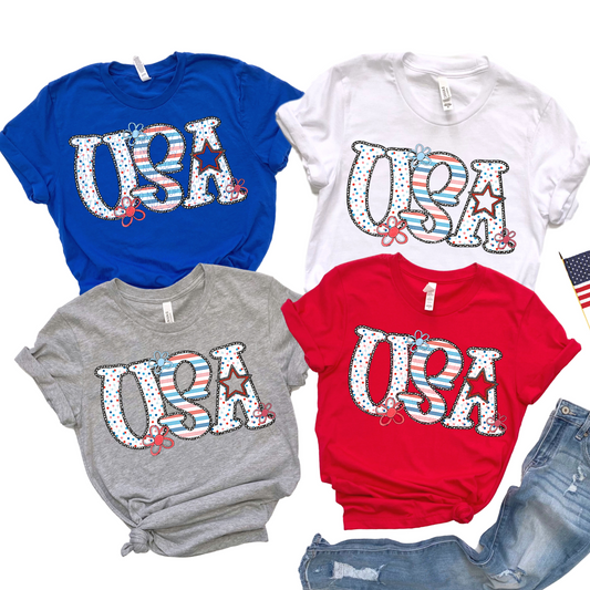 USA Dots Stripes ~ 25CSD05 ~ DTF Transfers