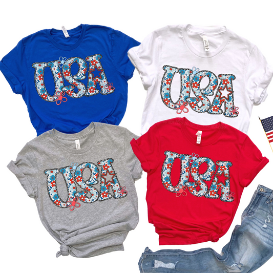 USA Flowers ~ 25CSD05 ~ DTF Transfer