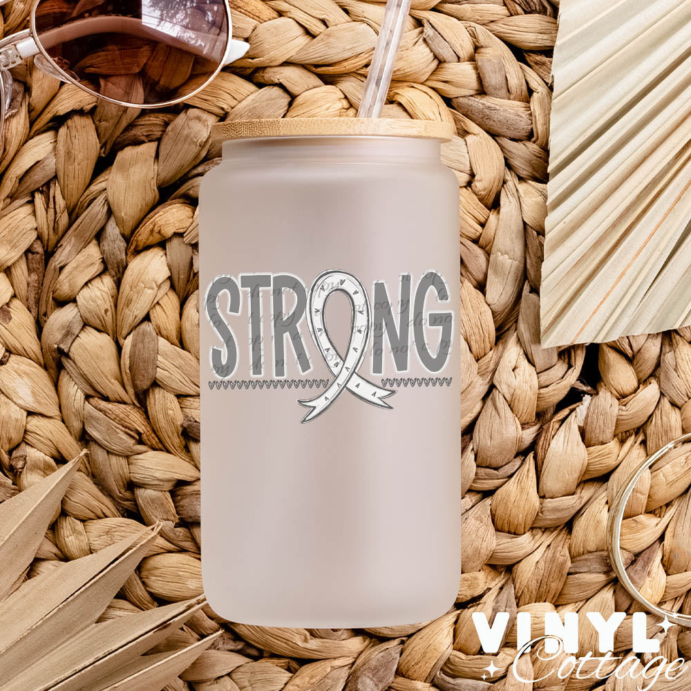 Strong Ribbon ~ White ~ UV DTF DECAL