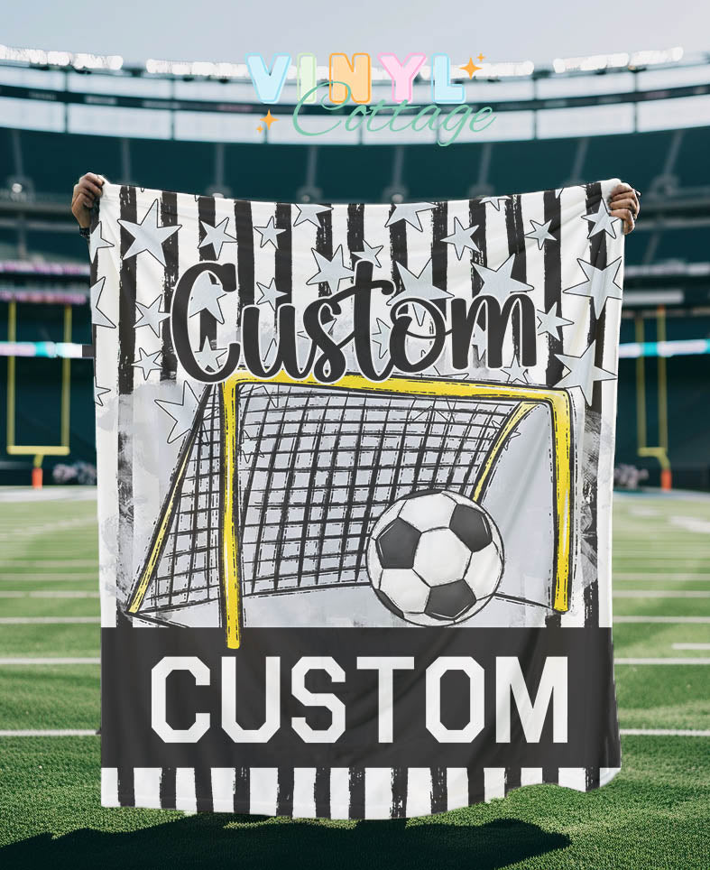 Soccer Blanket ~ Black