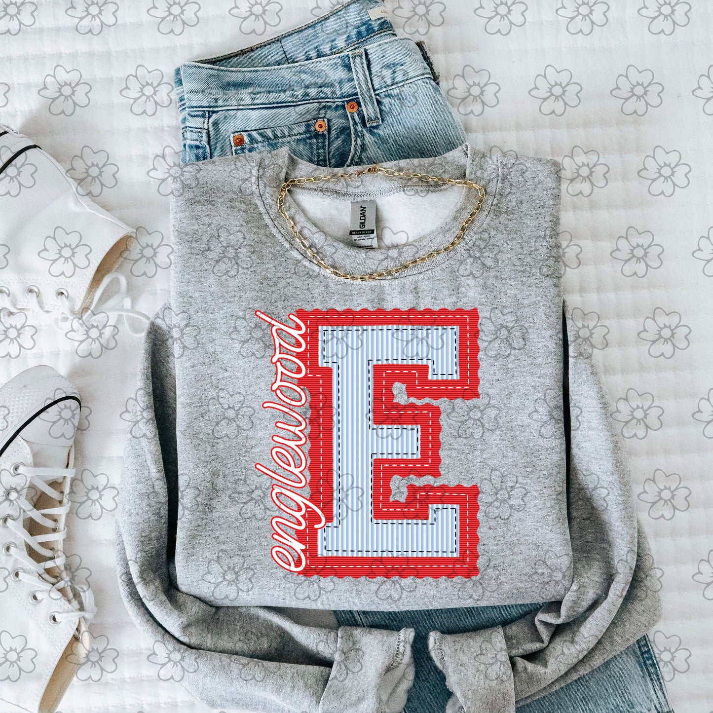 Englewood Red and Columbia Prepster ~ 25SAG ~ DTF Transfer