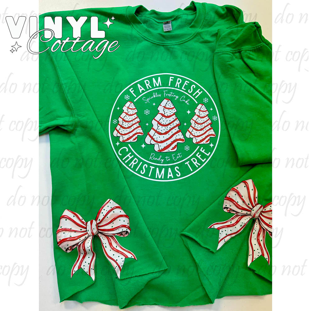 Farm Fresh Christmas Trees with Side Bow Sweatshirt
