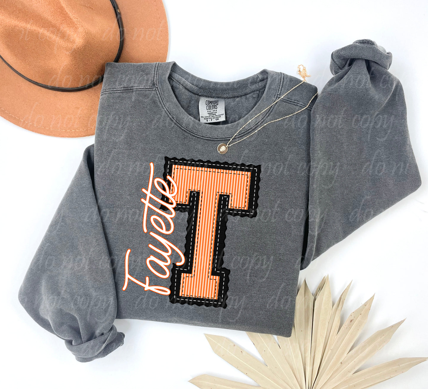Fayette T Black and Orange Prepster ~ 25SAG ~ DTF Transfer