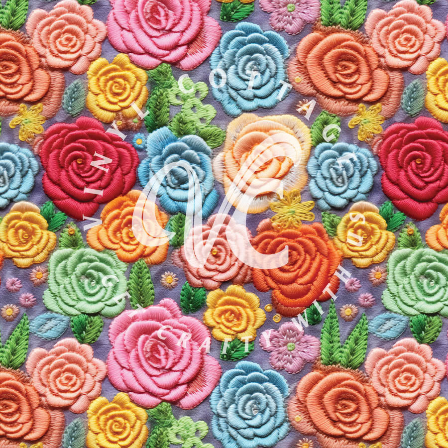 Embroidered Flowers ~ FL46 -s149
