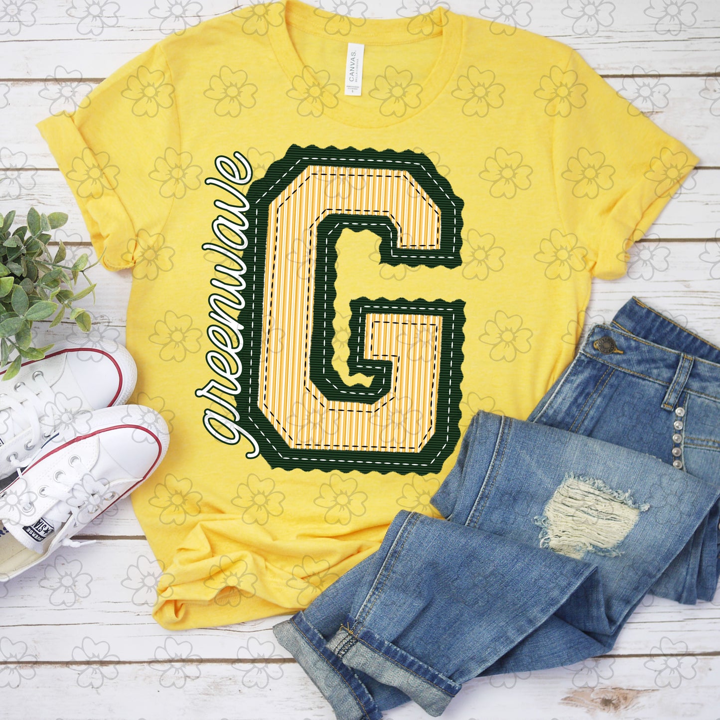 Greenwave Dark Green and Yellow Prepster ~ 25SAG ~ DTF Transfer
