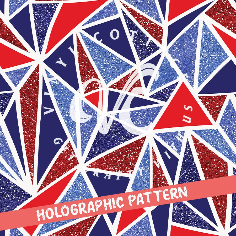 Patriotic Stained Glass ~ Holographic Vinyl ~ HG38