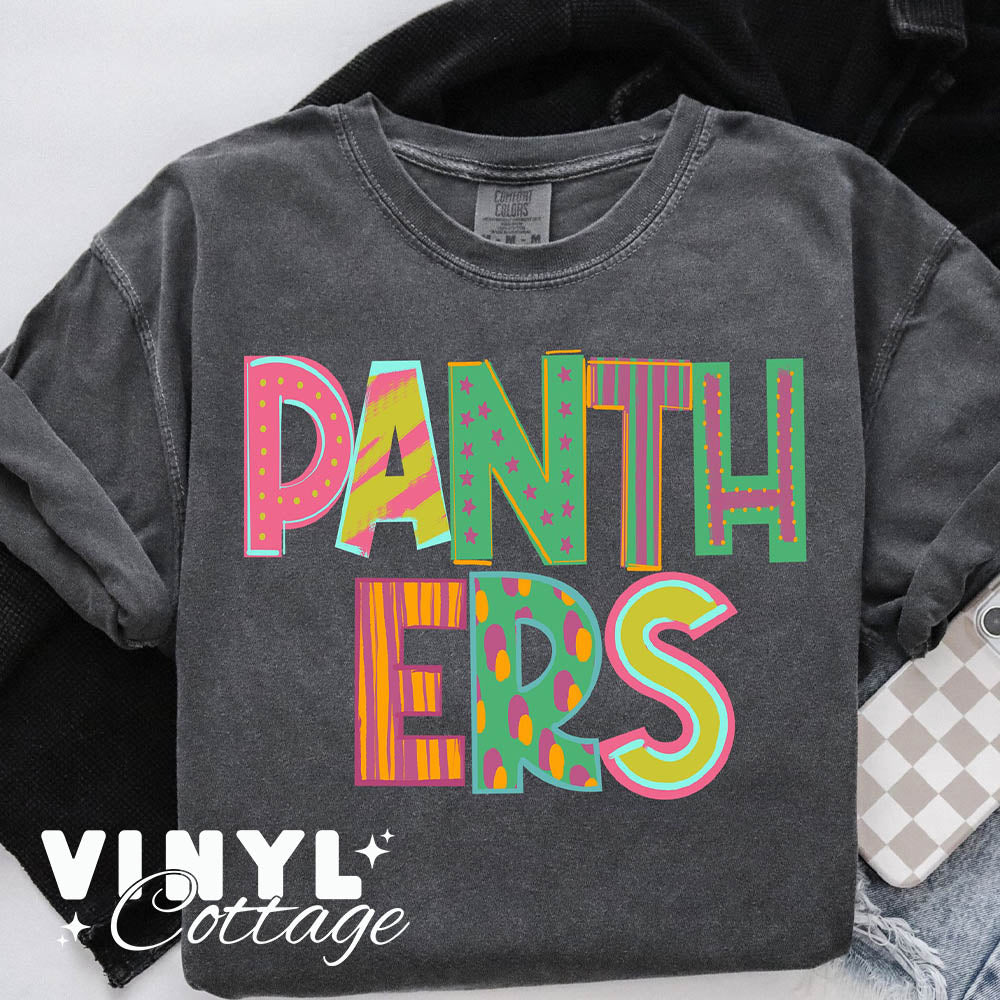 Panthers ~ Playful Patterns ~ DTF Transfer
