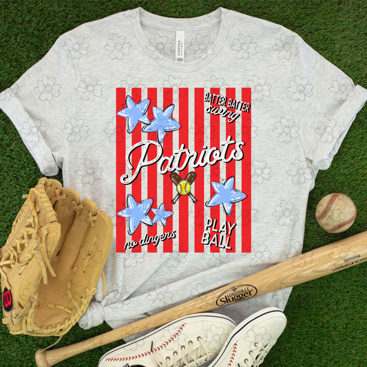 Patriots1 Stars and Stripes Baseball/Softball ~ 26SAG ~ DTF Transfer