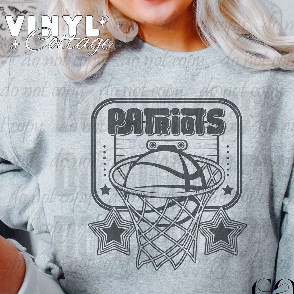 Patriots ~ Basketball and Stars ~ DTF Transfer