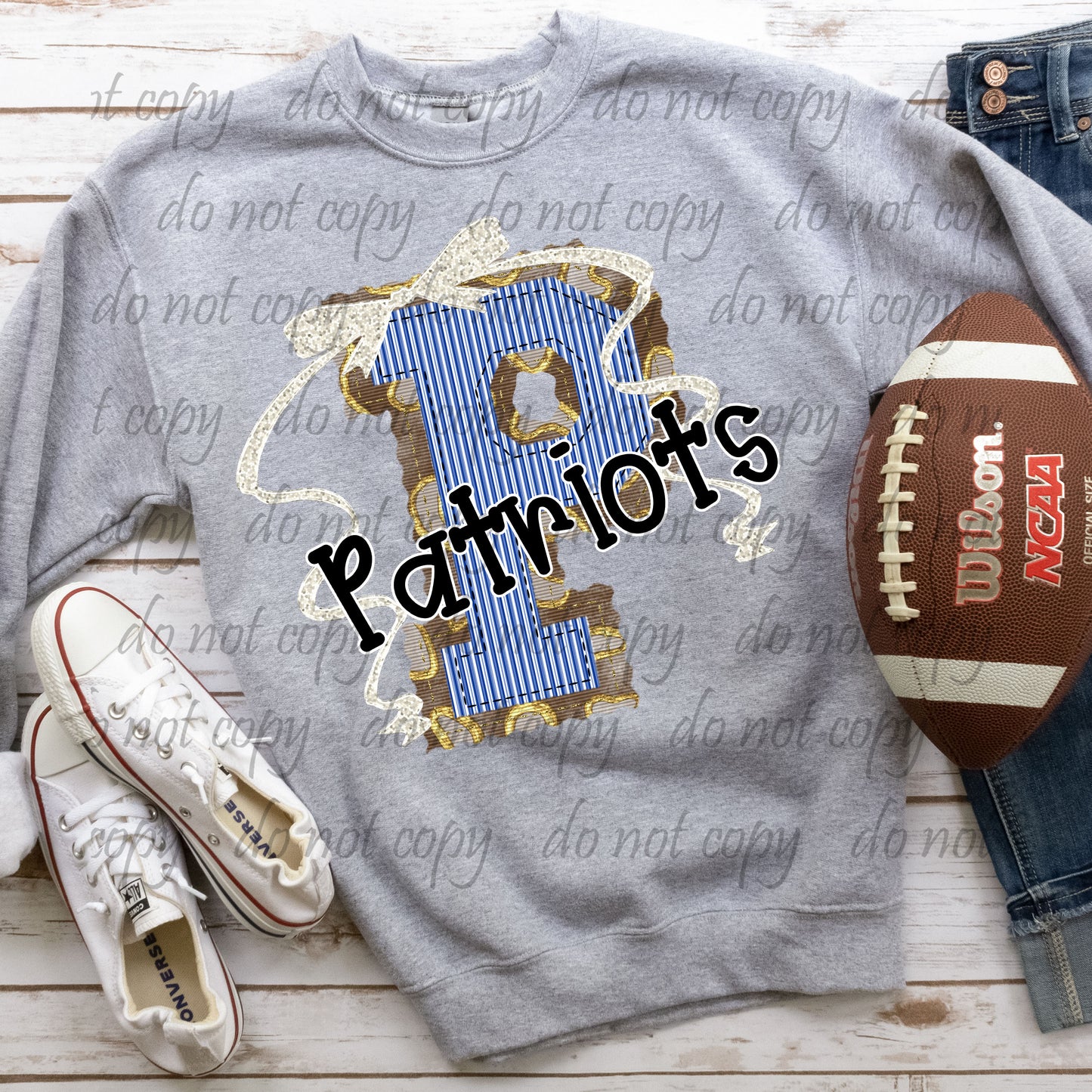 Patriots Royal Blue ~ Leopard Prepster ~ 25SAG ~ DTF Transfer