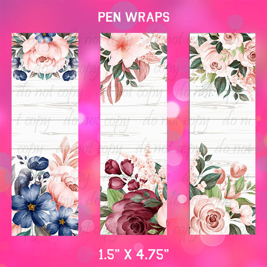 Pen Wraps ~ Floral