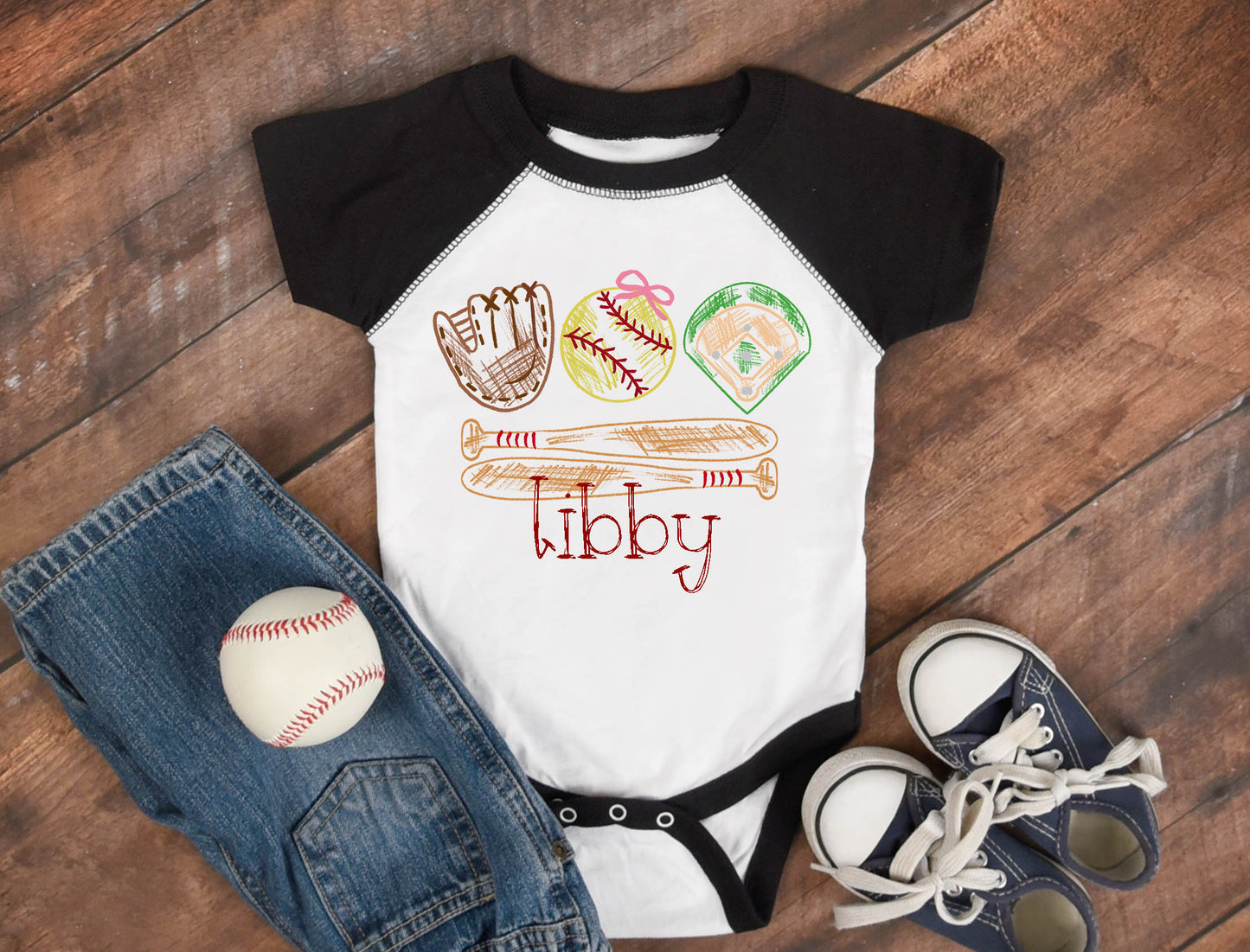 Softball Scribble ~ DTF Transfer