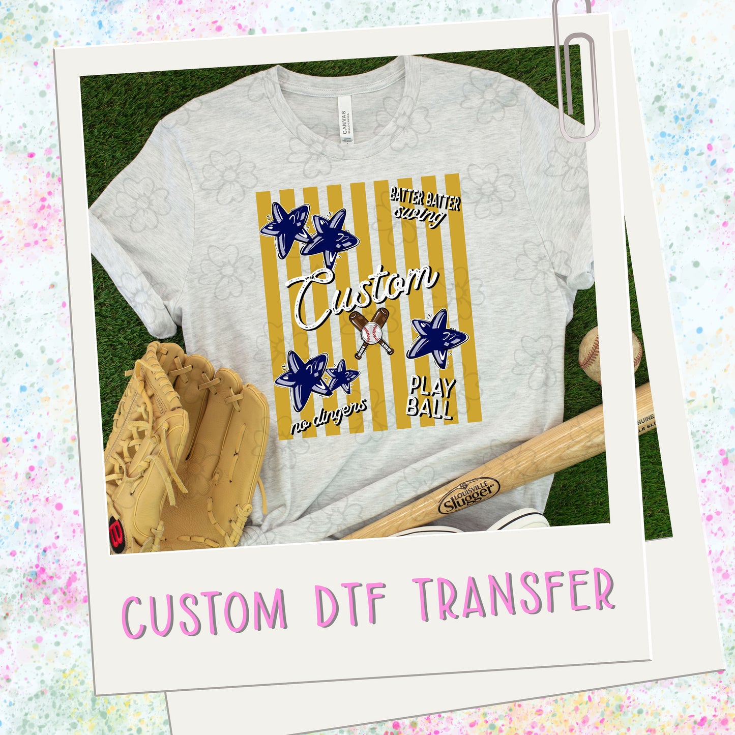 Stars and Stripes Baseball/Softball Custom ~ SAG26 ~ DTF Transfer