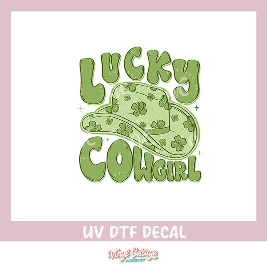 WC395 ~ UV DTF DECAL ~ Lucky Cowgirl