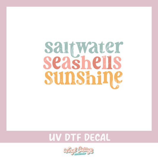 WC400 ~ UV DTF DECAL ~ Saltwater Seashells Sunshine