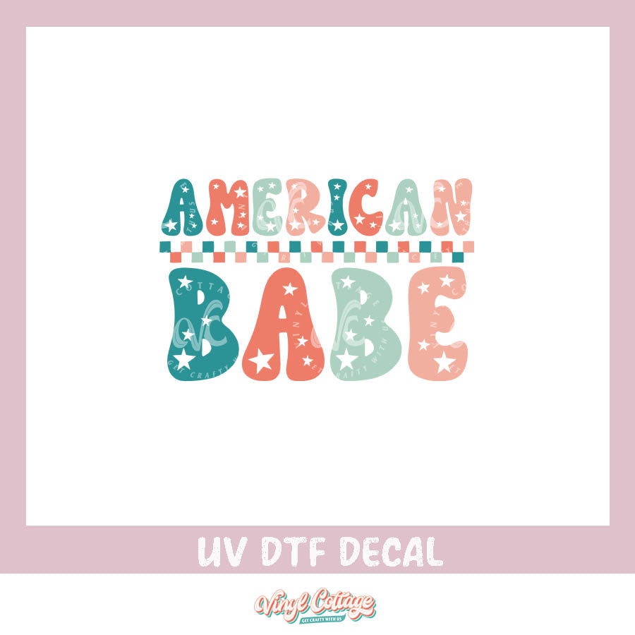 WC418 ~ UV DTF DECAL ~ American Babe