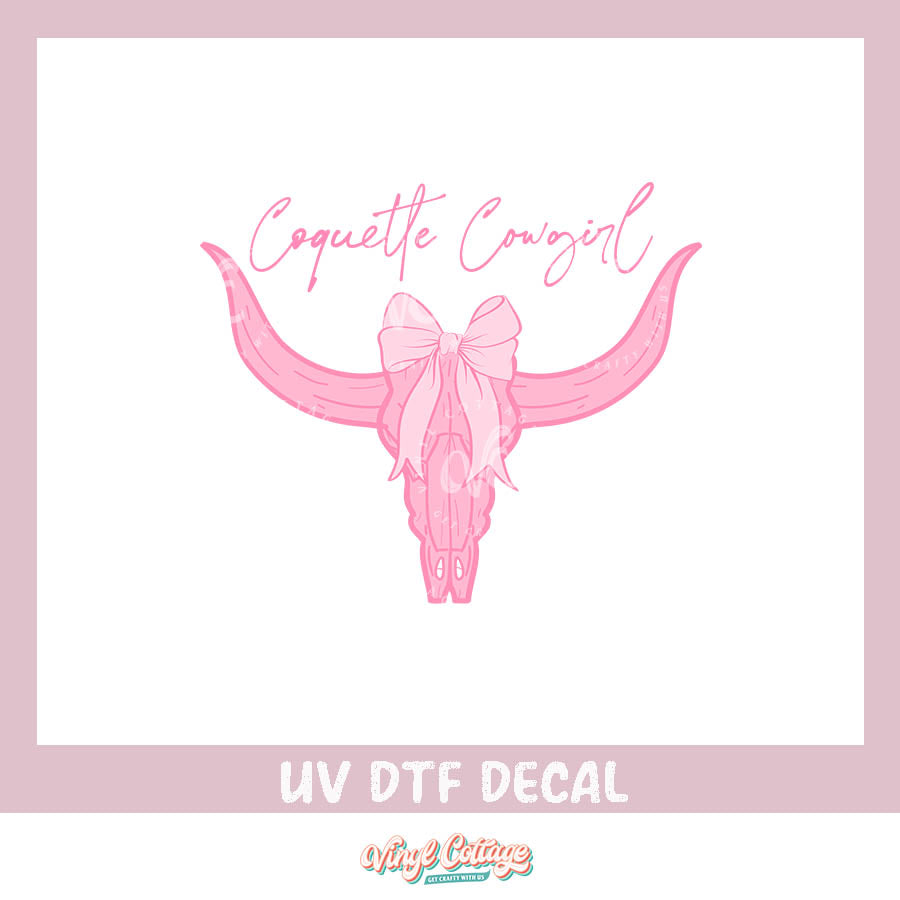 WC428 ~ UV DTF DECAL ~ Coquette Cowgirl Steer