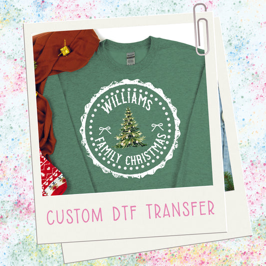 Custom Family Christmas Stamp ~ SAG25 ~ DTF Transfer