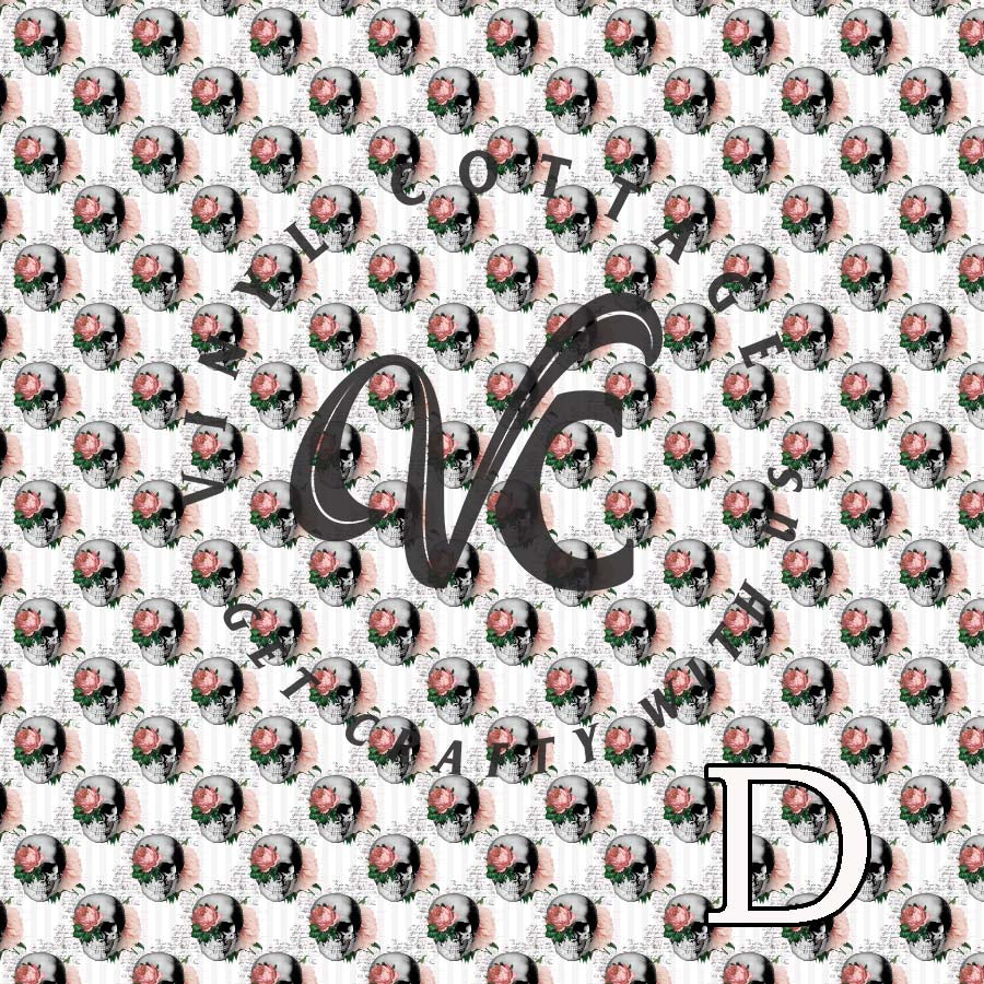 Pink Floral Skull ~ SK03