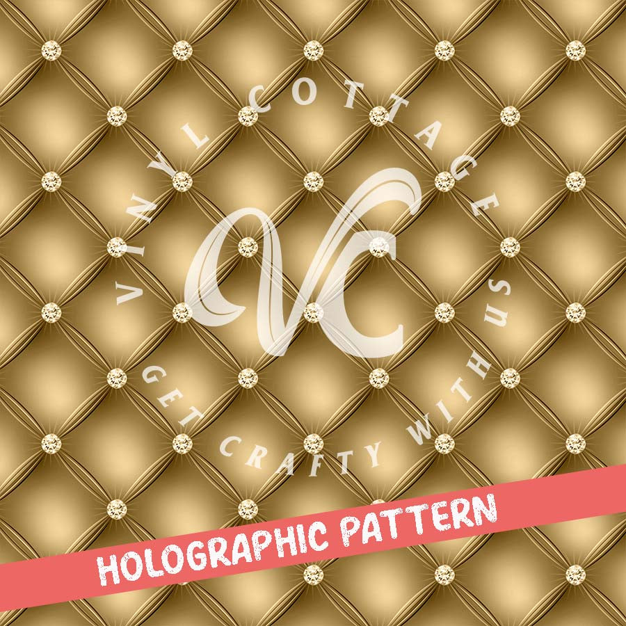 Luxe Tufted Gold ~ Holographic Vinyl ~ HG06