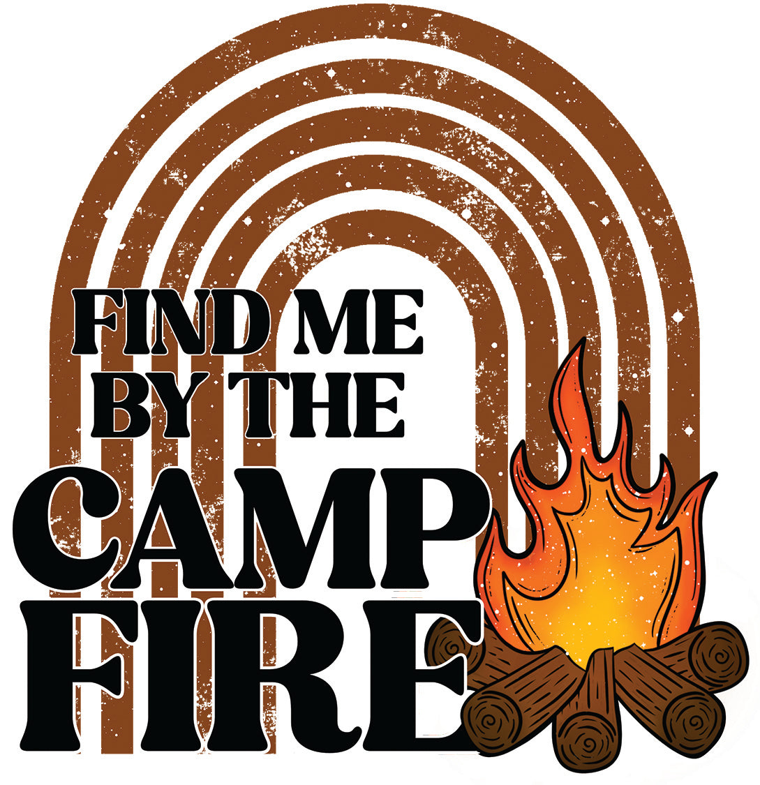 Find Me By the Campfire ~ White Ink Decal ~ WC133