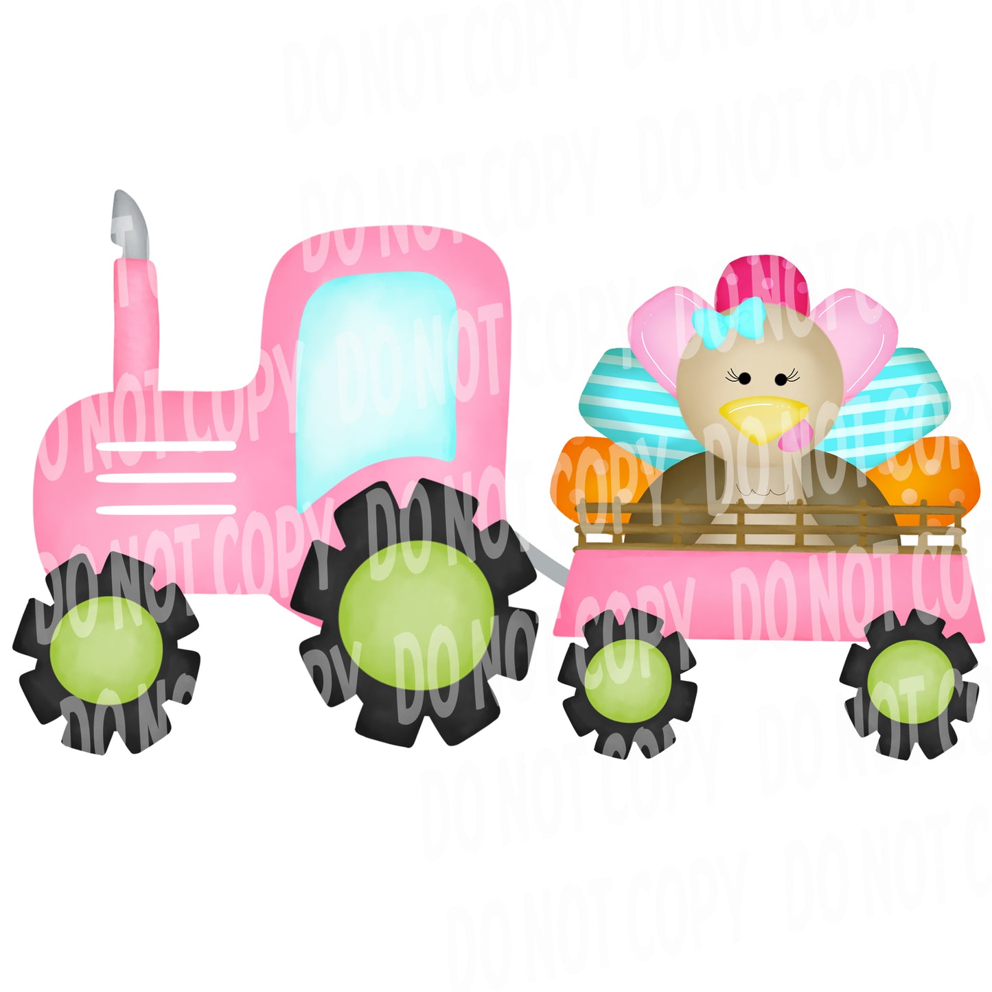 TR490 Pink Tractor with Turkey