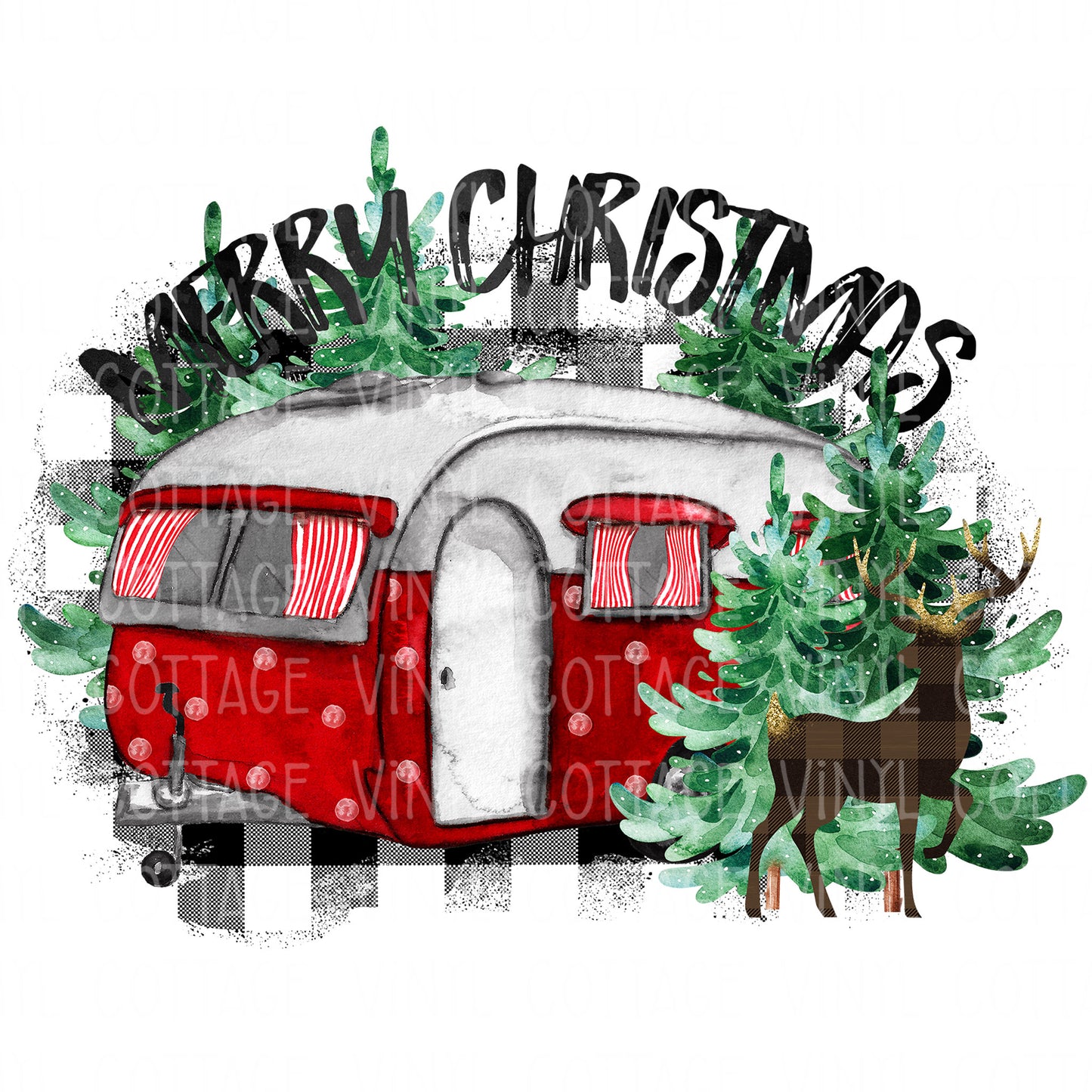 TR516 Merry Christmas Camper