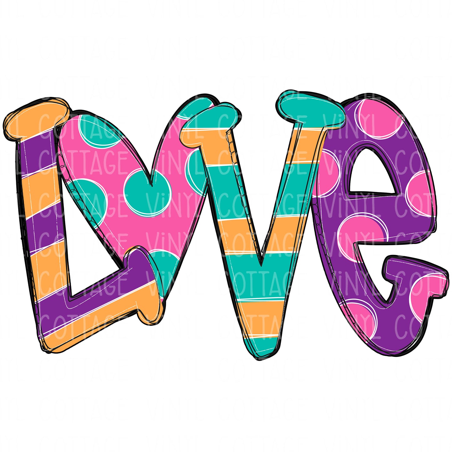 TR546 Love Pink and Mint Stripes and Dots