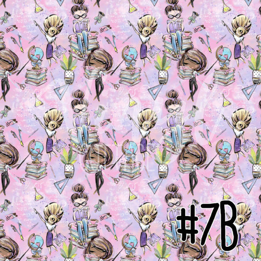 School Life 07 Teachers Pink Background